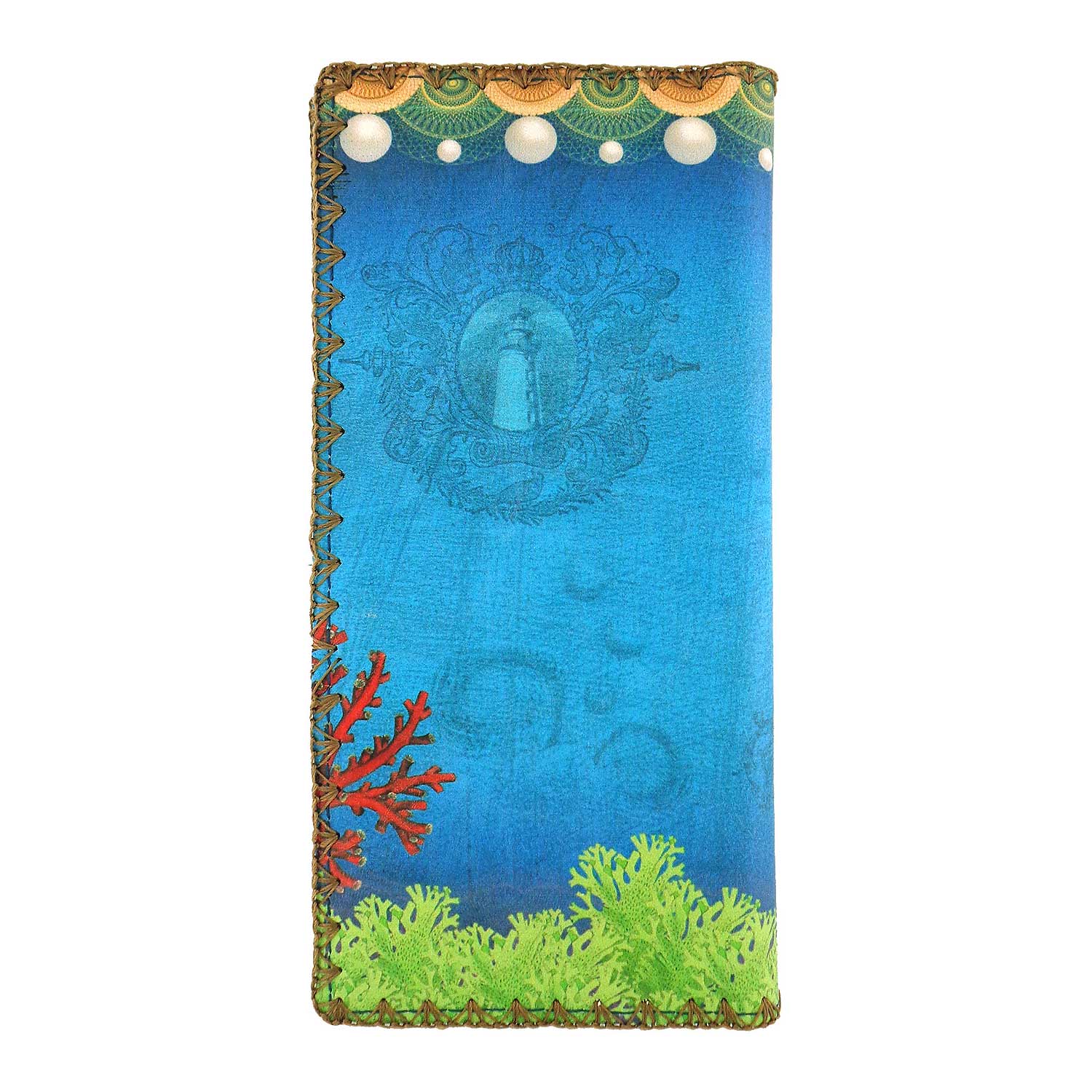 Mlavi Ocean collection unique and beautiful vegan large flat wallet with vintage style octopus print for wholesale and online shopping