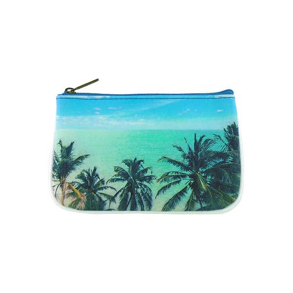 Mlavi ocean collection unique and beautiful vegan small pouche/coin purse with coastal, beach & nautical themed prints for wholesale and online shopping