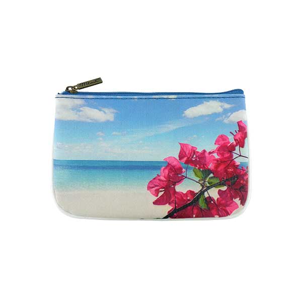 Mlavi ocean collection unique and beautiful vegan small pouche/coin purse with coastal, beach & nautical themed prints for wholesale and online shopping