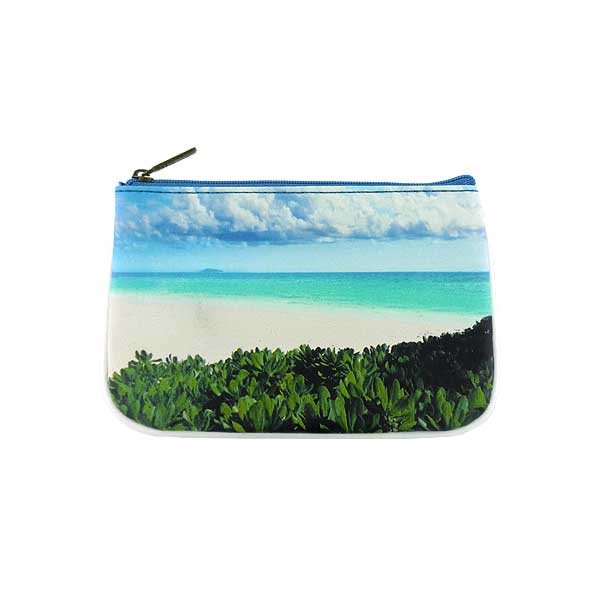 Mlavi ocean collection unique and beautiful vegan small pouche/coin purse with coastal, beach & nautical themed prints for wholesale and online shopping