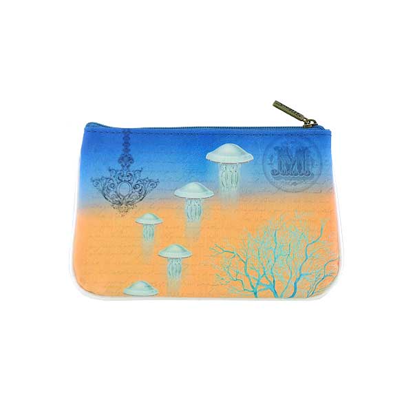 Mlavi ocean collection unique and beautiful vegan small pouche/coin purse with retro style pinup style mermaid prints for wholesale and online shopping