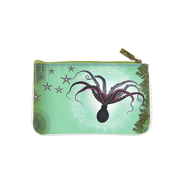 Mlavi ocean collection unique and beautiful vegan small pouche/coin purse with coastal, beach & nautical themed prints for wholesale and online shopping