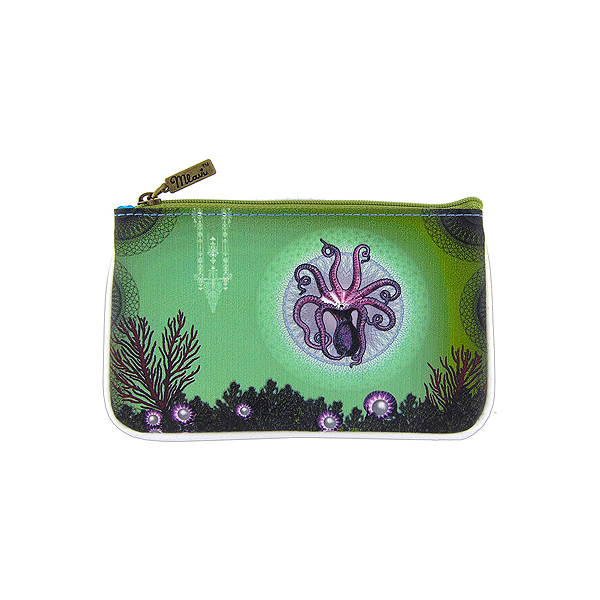 Mlavi ocean collection unique and beautiful vegan small pouche/coin purse with coastal, beach & nautical themed prints for wholesale and online shopping