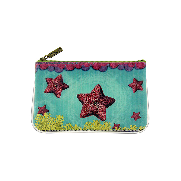 Mlavi ocean collection unique and beautiful vegan small pouche/coin purse with coastal, beach & nautical themed prints for wholesale and online shopping