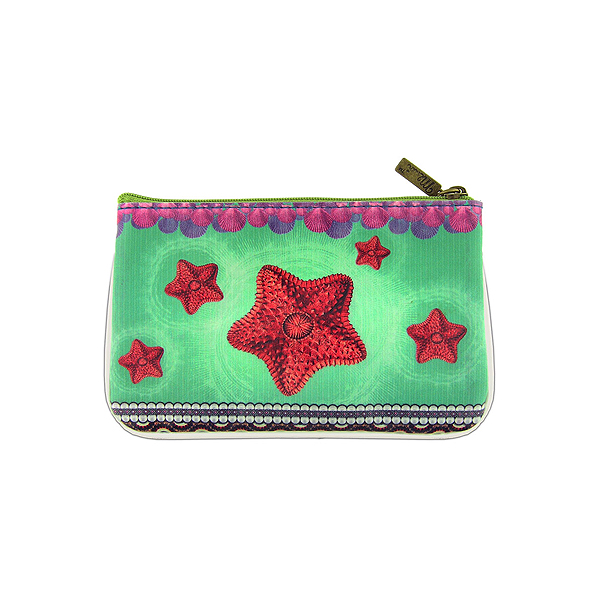 Mlavi ocean collection unique and beautiful vegan small pouche/coin purse with coastal, beach & nautical themed prints for wholesale and online shopping