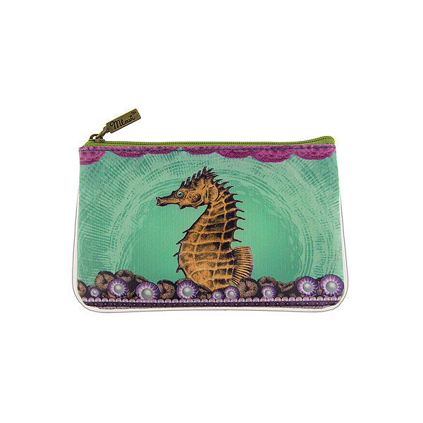 Mlavi ocean collection unique and beautiful vegan small pouche/coin purse with coastal, beach & nautical themed prints for wholesale and online shopping