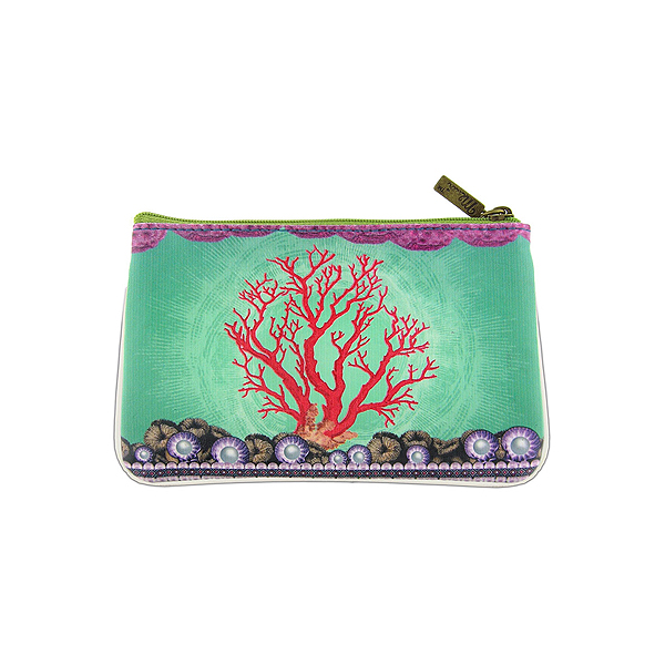 Mlavi ocean collection unique and beautiful vegan small pouche/coin purse with coastal, beach & nautical themed prints for wholesale and online shopping
