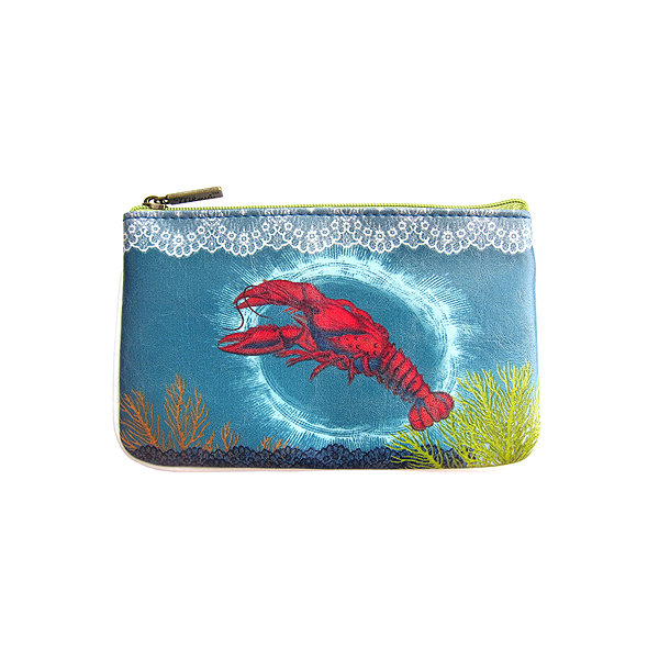 Mlavi ocean collection unique and beautiful vegan small pouche/coin purse with coastal, beach & nautical themed prints for wholesale and online shopping