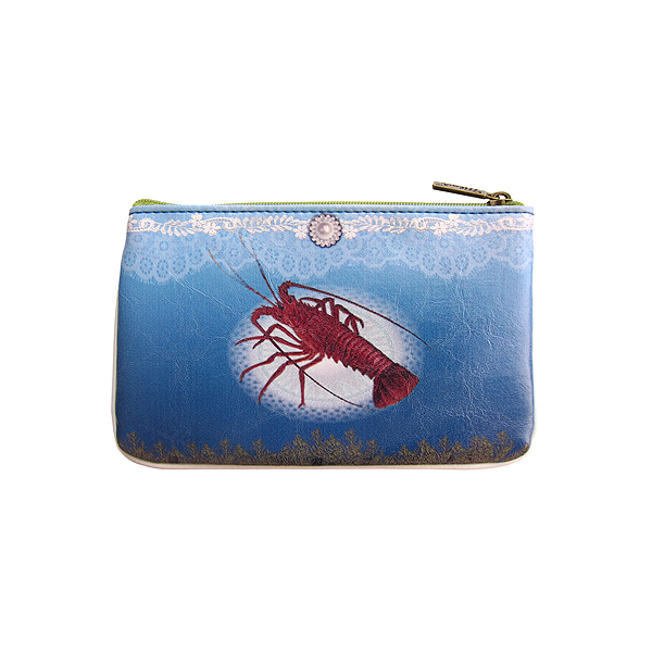 Mlavi ocean collection unique and beautiful vegan small pouche/coin purse with coastal, beach & nautical themed prints for wholesale and online shopping