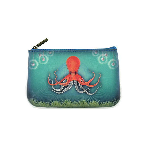 Mlavi ocean collection unique and beautiful vegan small pouche/coin purse with coastal, beach & nautical themed prints for wholesale and online shopping