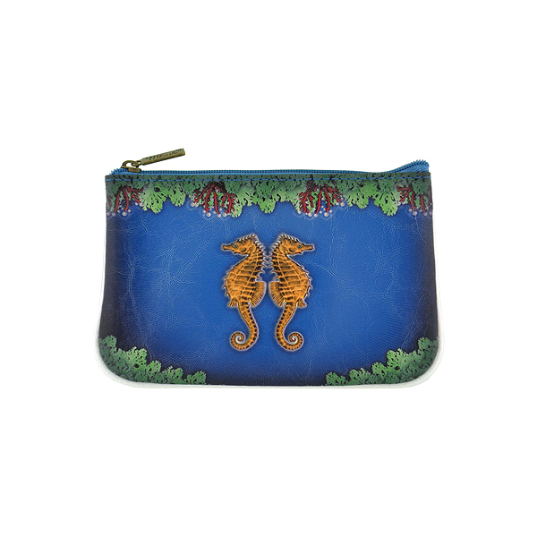 Mlavi ocean collection unique and beautiful vegan small pouche/coin purse with coastal, beach & nautical themed prints for wholesale and online shopping