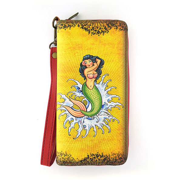 Mlavi Tattoo collection unique and beautiful vegan large wallet with tattoo style illustration print for wholesale and online shopping