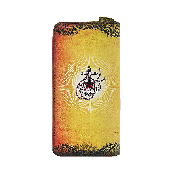 Mlavi Tattoo collection unique and beautiful vegan large wallet with tattoo style illustration print for wholesale and online shopping