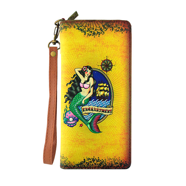 Mlavi Tattoo collection unique and beautiful vegan large wallet with tattoo style illustration print for wholesale and online shopping