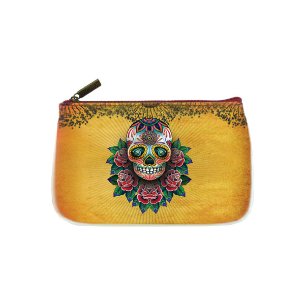 Mlavi Tattoo collection unique and beautiful vegan small pouche/coin purse with tattoo art and craft inspired prints for wholesale and online shopping