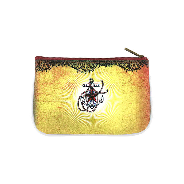 Mlavi Tattoo collection unique and beautiful vegan small pouche/coin purse with tattoo art and craft inspired prints for wholesale and online shopping