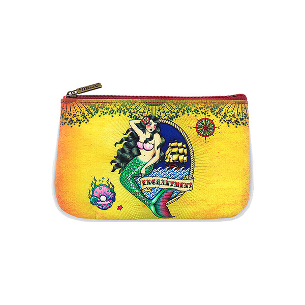Mlavi Tattoo collection unique and beautiful vegan small pouche/coin purse with tattoo art and craft inspired prints for wholesale and online shopping