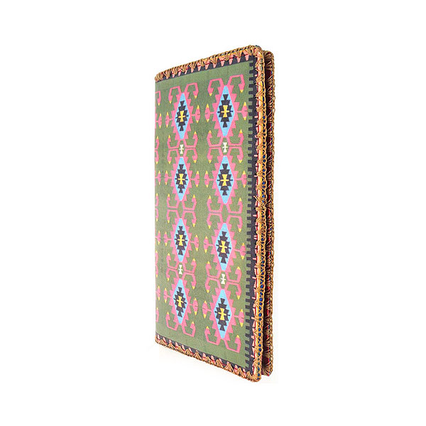 Mlavi Turkey collection unique and beautiful vegan large flat wallet with Turkish art and craft inspired prints for wholesale and online shopping
