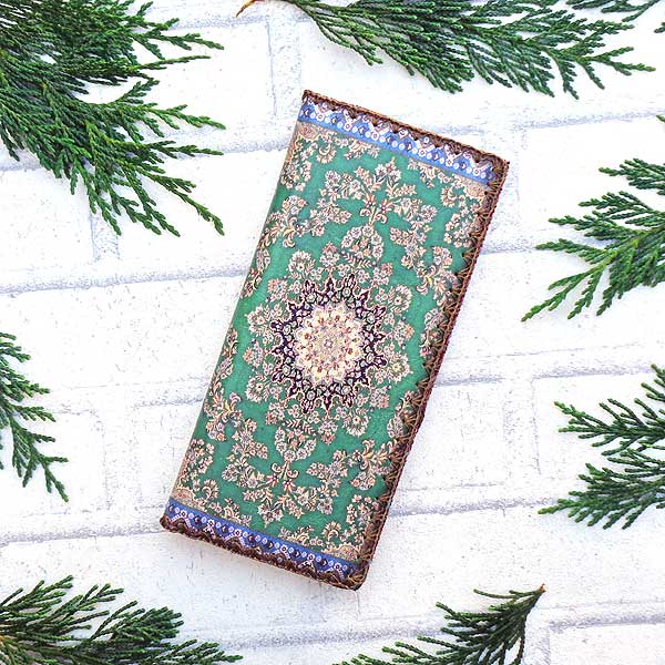 Mlavi Turkey collection unique and beautiful vegan large flat wallet with Turkish art and craft inspired prints for wholesale and online shopping