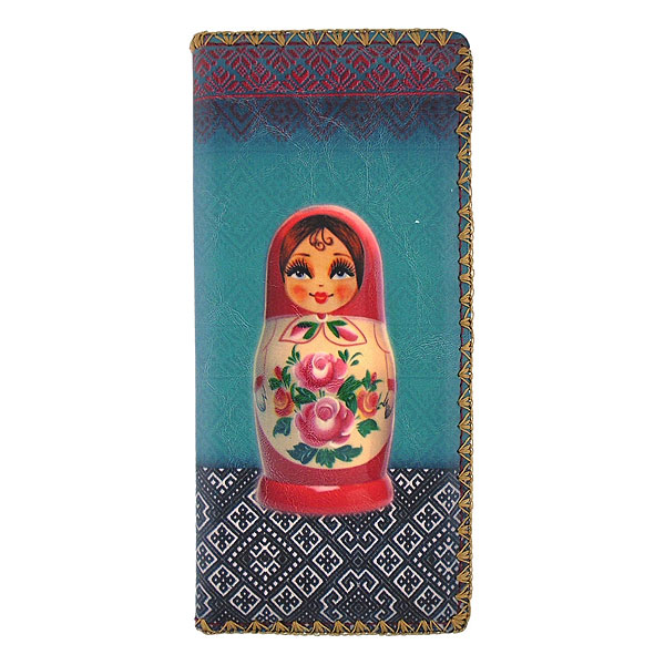 Mlavi Ukraine collection unique and beautiful vegan large flat wallet with Ukrainian art and craft inspired prints for wholesale and online shopping