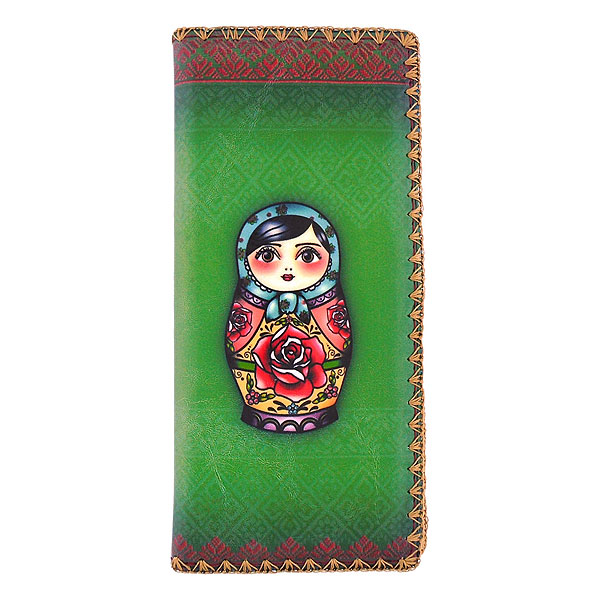 Mlavi Ukraine collection unique and beautiful vegan large flat wallet with Ukrainian art and craft inspired prints for wholesale and online shopping
