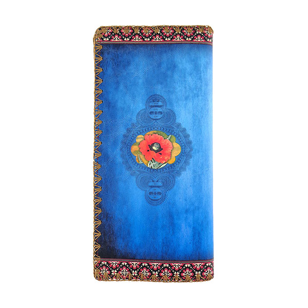 Mlavi Ukraine collection unique and beautiful vegan large flat wallet with Ukrainian art and craft inspired prints for wholesale and online shopping
