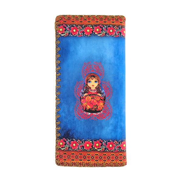 Mlavi Ukraine collection unique and beautiful vegan large flat wallet with Ukrainian art and craft inspired prints for wholesale and online shopping