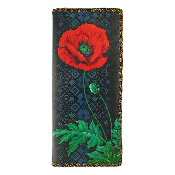 Mlavi Ukraine collection unique and beautiful vegan large flat wallet with Ukrainian art and craft inspired prints for wholesale and online shopping