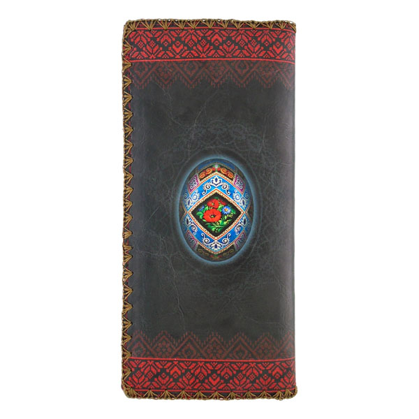 Mlavi Ukraine collection unique and beautiful vegan large flat wallet with Ukrainian art and craft inspired prints for wholesale and online shopping