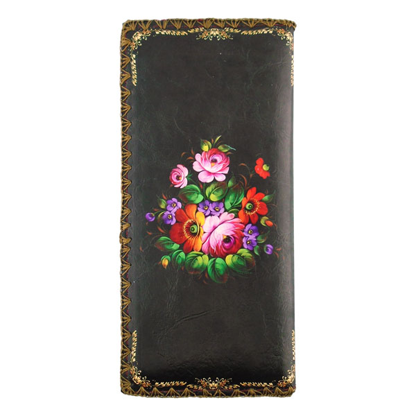 Mlavi Ukraine collection unique and beautiful vegan large flat wallet with Ukrainian art and craft inspired prints for wholesale and online shopping