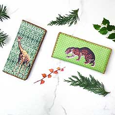 Mlavi Animal collection unique and beautiful vegan large flat wallet with animal themed illustration prints for wholesale and online shopping