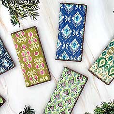 Mlavi Animal collection unique and beautiful vegan large flat wallet with ikat themed illustration prints for wholesale and online shopping