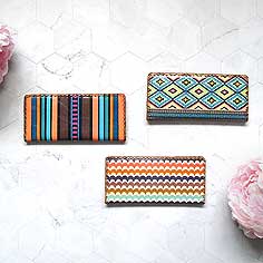 Mlavi Animal collection unique and beautiful vegan large flat wallet with mexico themed illustration prints for wholesale and online shopping