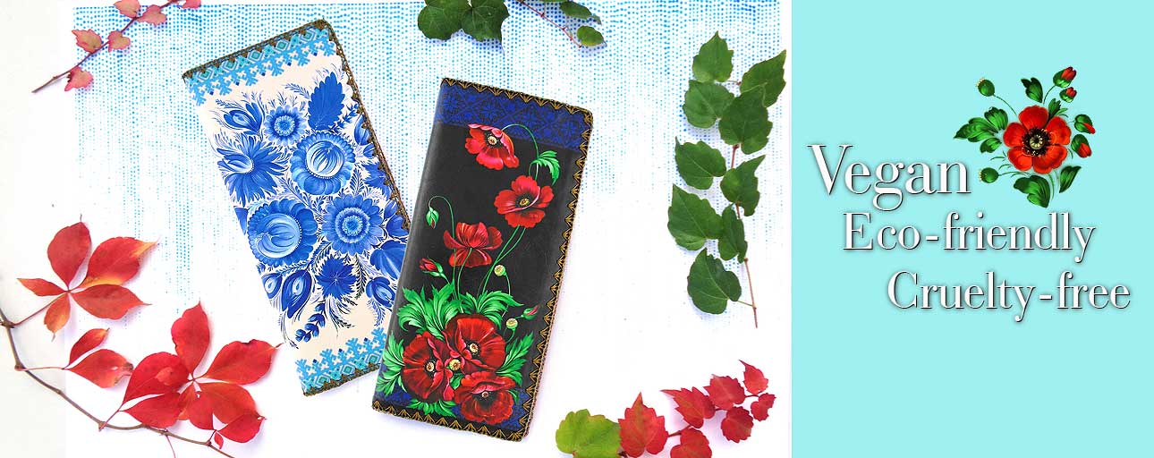 Mlavi design & wholesale unique, beautiful & whimsical vegan large flat wallets to gift shops, boutiques & book stores in Canada, USA and worldwide.