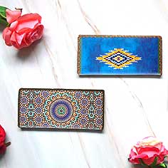 Mlavi Animal collection unique and beautiful vegan large flat wallet with morocco themed illustration prints for wholesale and online shopping