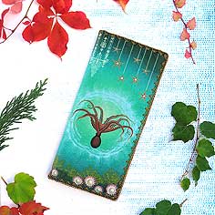 Mlavi Animal collection unique and beautiful vegan large flat wallet with ocean themed illustration prints for wholesale and online shopping
