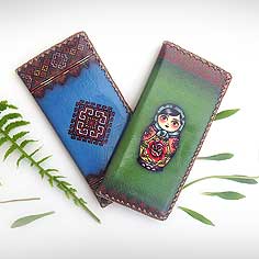 Mlavi Animal collection unique and beautiful vegan large flat wallet with ukraine themed illustration prints for wholesale and online shopping